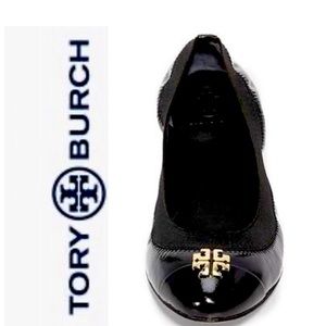 Tory Burch Jolie Black Ballet Flats Patent toes